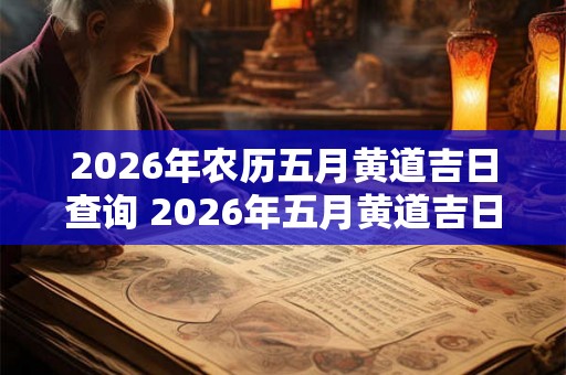 2026年农历五月黄道吉日查询 2026年五月黄道吉日是哪天 2026年农历五月黄道吉日查询 2026年五月黄道吉日是哪天