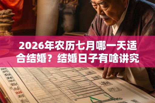 2026年农历七月哪一天适合结婚？结婚日子有啥讲究？