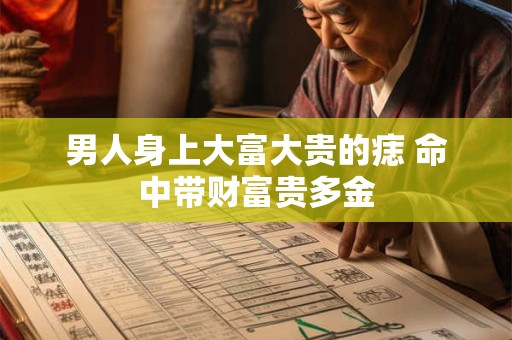 男人身上大富大贵的痣 命中带财富贵多金