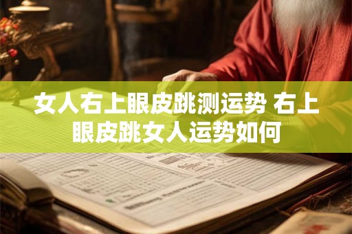 女人右上眼皮跳测运势 右上眼皮跳女人运势如何