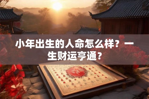 小年出生的人命怎么样？一生财运亨通？