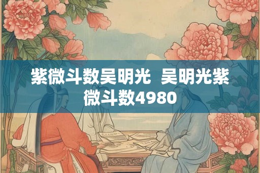 紫微斗数吴明光 吴明光紫微斗数4980 紫微斗数吴明光 吴明光紫微斗数4980