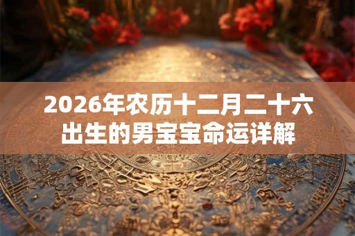 2026年农历十二月二十六出生的男宝宝命运详解 2026年农历十二月二十六出生的男宝宝命运详解