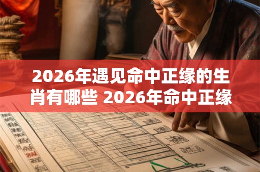 2026年遇见命中正缘的生肖有哪些 2026年命中正缘生肖是哪些