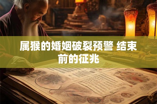 属猴的婚姻破裂预警 结束前的征兆