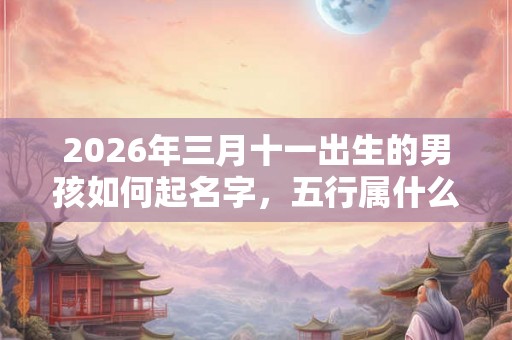 2026年三月十一出生的男孩如何起名字，五行属什么