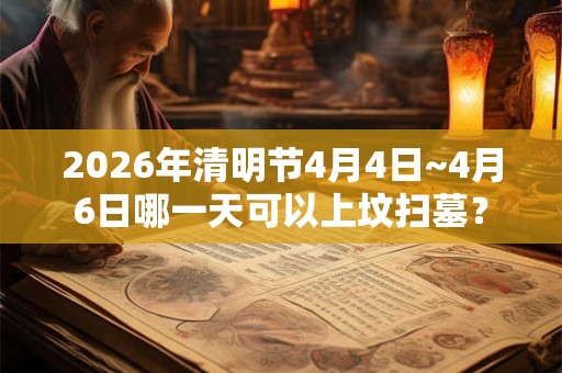 2026年清明节4月4日~4月6日哪一天可以上坟扫墓？
