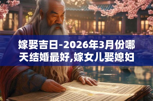 嫁娶吉日-2026年3月份哪天结婚最好,嫁女儿娶媳妇的好日子 嫁娶吉日-2026年3月份哪天结婚最好,嫁女儿娶媳妇的好日子