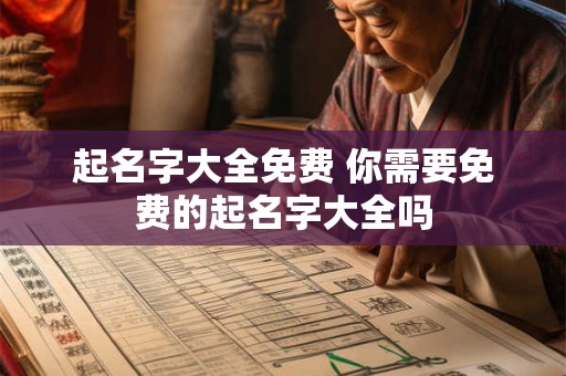 起名字大全免费 你需要免费的起名字大全吗