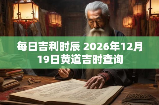 每日吉利时辰 2026年12月19日黄道吉时查询