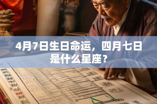 4月7日生日命运,四月七日是什么星座? 4月7日生日命运,四月七日是什么星座?