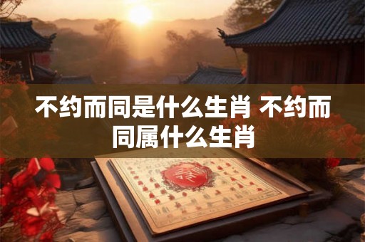 不约而同是什么生肖 不约而同属什么生肖