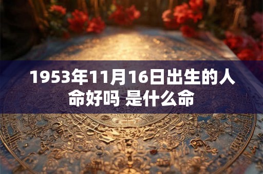 1953年11月16日出生的人命好吗 是什么命
