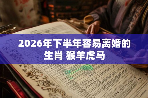 2026年下半年容易离婚的生肖 猴羊虎马
