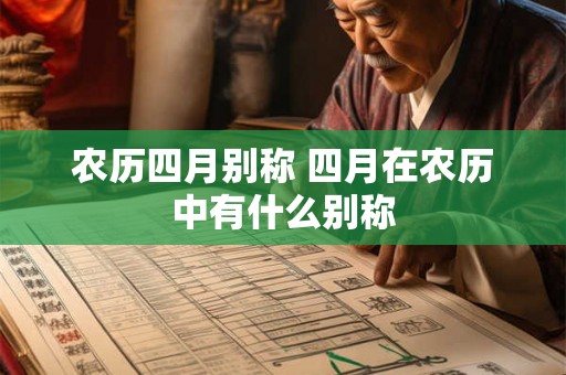 农历四月别称 四月在农历中有什么别称