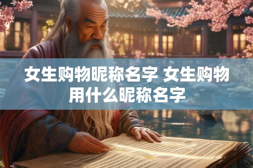 女生购物昵称名字 女生购物用什么昵称名字 女生购物昵称名字 女生购物用什么昵称名字