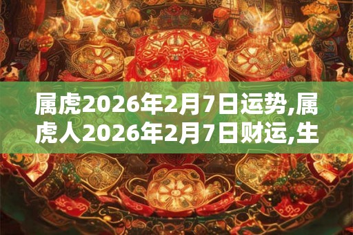 属虎2026年2月7日运势,属虎人2026年2月7日财运,生肖虎2026年2月7日运势