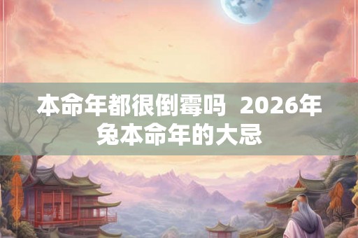 本命年都很倒霉吗 2026年兔本命年的大忌 本命年都很倒霉吗 2026年兔本命年的大忌