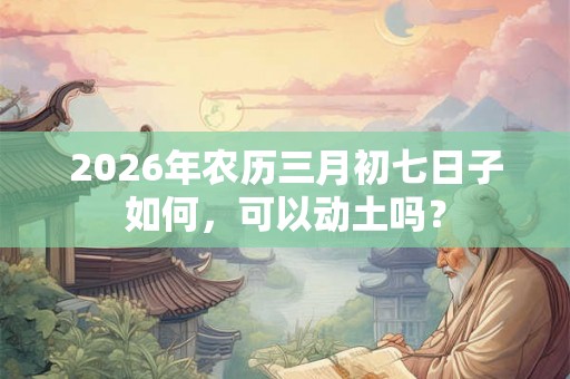2026年农历三月初七日子如何，可以动土吗？