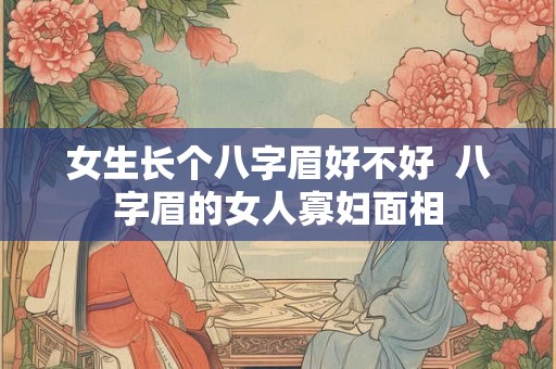 女生长个八字眉好不好  八字眉的女人寡妇面相