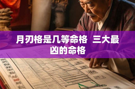 月刃格是几等命格  三大最凶的命格