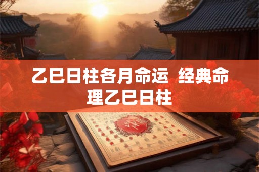 乙巳日柱各月命运  经典命理乙巳日柱