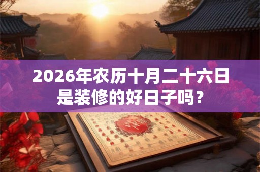 2026年农历十月二十六日是装修的好日子吗？