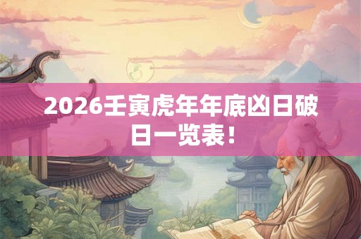 2026壬寅虎年年底凶日破日一览表！