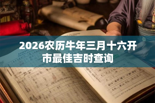 2026农历牛年三月十六开市最佳吉时查询