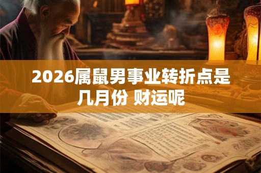 2026属鼠男事业转折点是几月份 财运呢