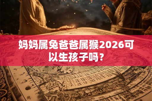 妈妈属兔爸爸属猴2026可以生孩子吗？
