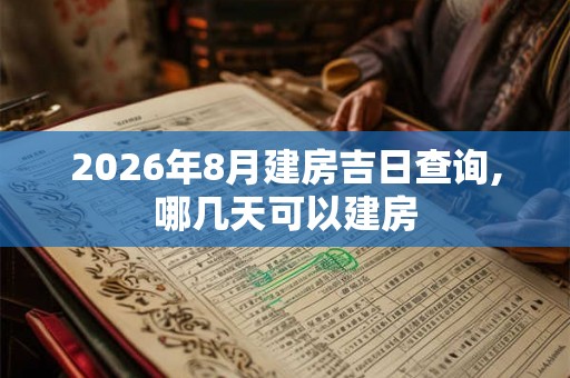 2026年8月建房吉日查询,哪几天可以建房