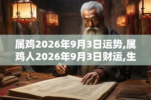 属鸡2026年9月3日运势,属鸡人2026年9月3日财运,生肖鸡2026年9月3日运势
