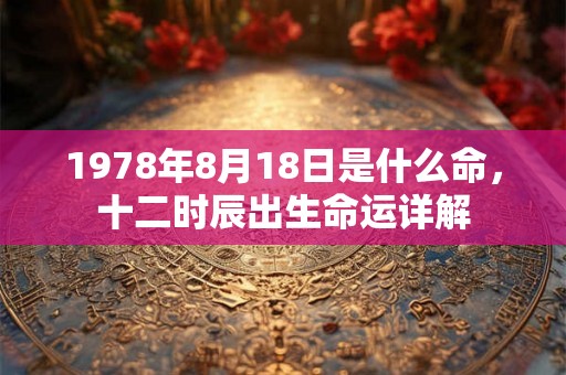 1978年8月18日是什么命，十二时辰出生命运详解
