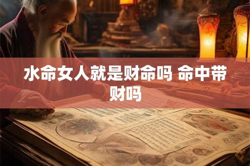水命女人就是财命吗 命中带财吗