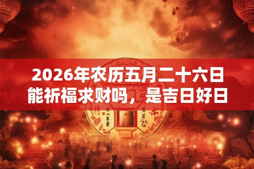 2026年农历五月二十六日能祈福求财吗,是吉日好日子吗? 2026年农历五月二十六日能祈福求财吗,是吉日好日子吗?