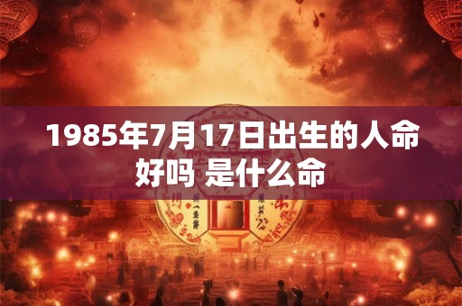 1985年7月17日出生的人命好吗 是什么命