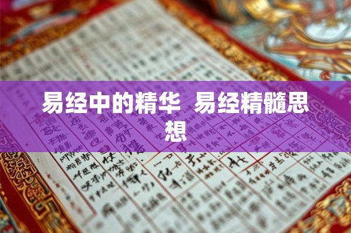 易经中的精华  易经精髓思想