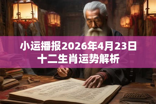 小运播报2026年4月23日十二生肖运势解析