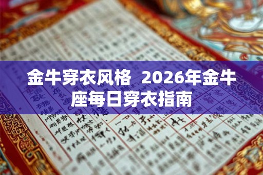 金牛穿衣风格  2026年金牛座每日穿衣指南