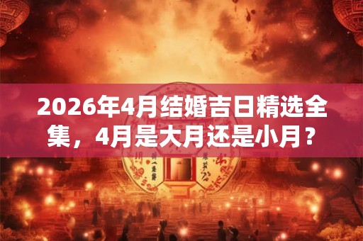 2026年4月结婚吉日精选全集，4月是大月还是小月？