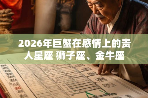 2026年巨蟹在感情上的贵人星座 狮子座、金牛座