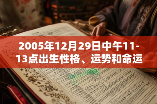 2005年12月29日中午11-13点出生性格、运势和命运
