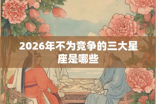 2026年不为竞争的三大星座是哪些