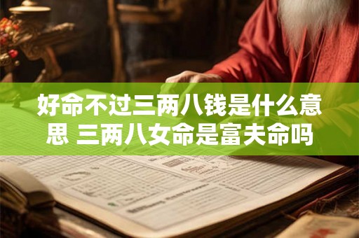好命不过三两八钱是什么意思 三两八女命是富夫命吗
