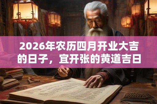 2026年农历四月开业大吉的日子，宜开张的黄道吉日