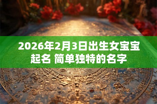 2026年2月3日出生女宝宝起名 简单独特的名字