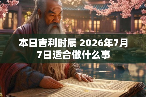 本日吉利时辰 2026年7月7日适合做什么事