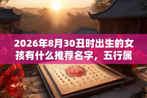 2026年8月30丑时出生的女孩有什么推荐名字，五行属什么