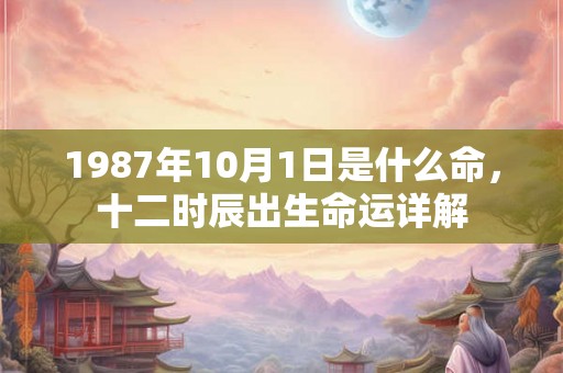 1987年10月1日是什么命，十二时辰出生命运详解